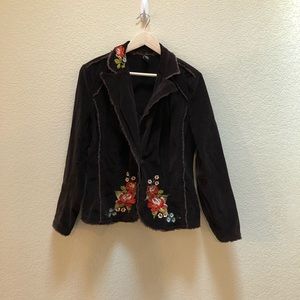 Corduroy embroidered jacket